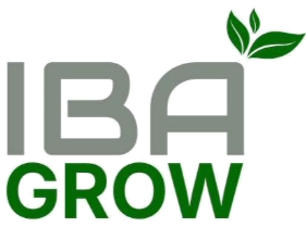 IBA GROW official three-leaf logo